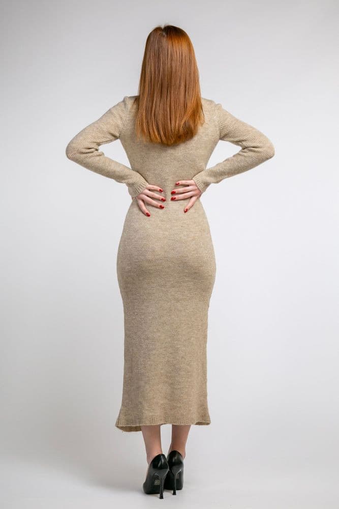 Платье силуэтное ONE SIZE (беж) — 3