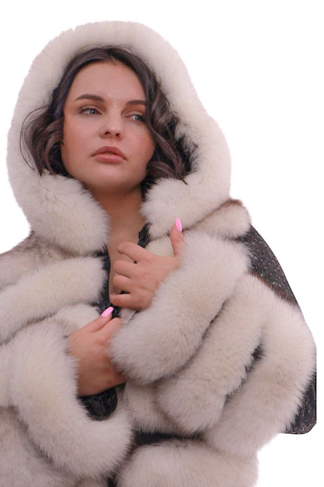 Куртка шкіряна з хутром песця — 10