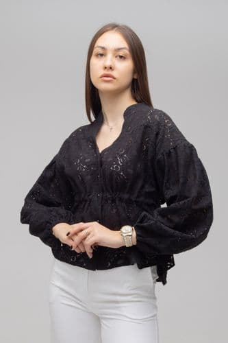 Сорочка з затяжкою кружево (чорний)
