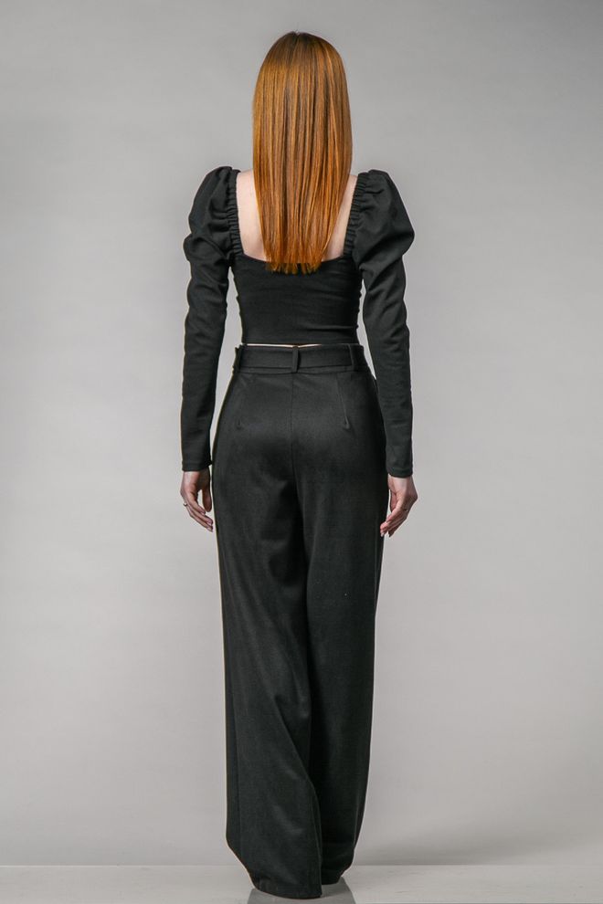 Блуза-корсет с длинным рукавом (черный)
