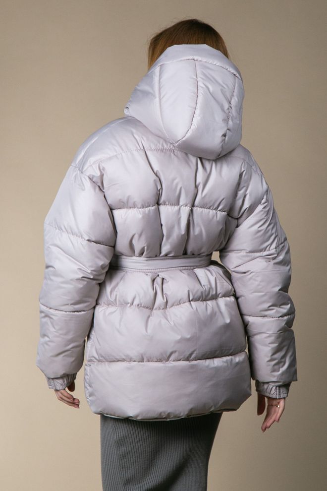 Куртка зимова с поясом MM (сірий)