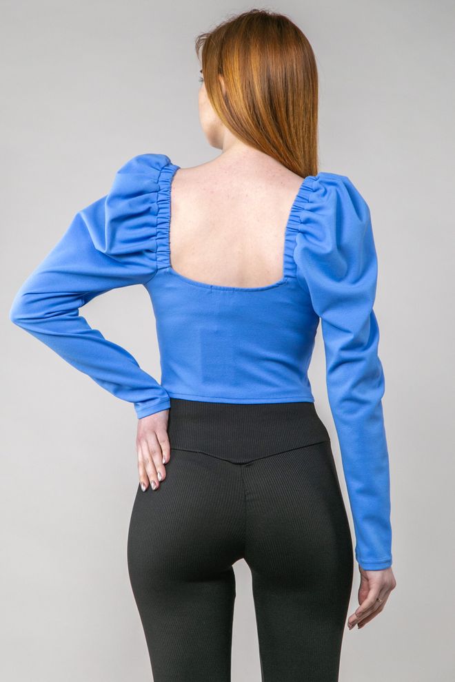 Блуза-корсет з довгим рукавом (блакитний)