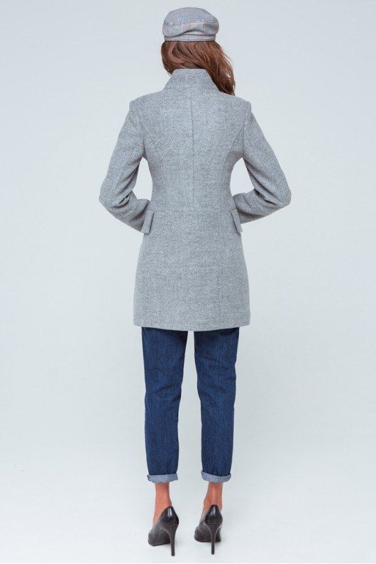 Пальто з шерстяної тканини Ембер (сірий)
