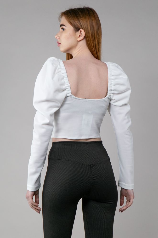 Блуза-корсет з довгим рукавом (білий)