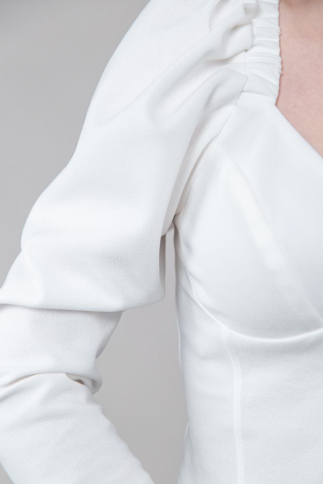Блуза-корсет с длинным рукавом (белый)