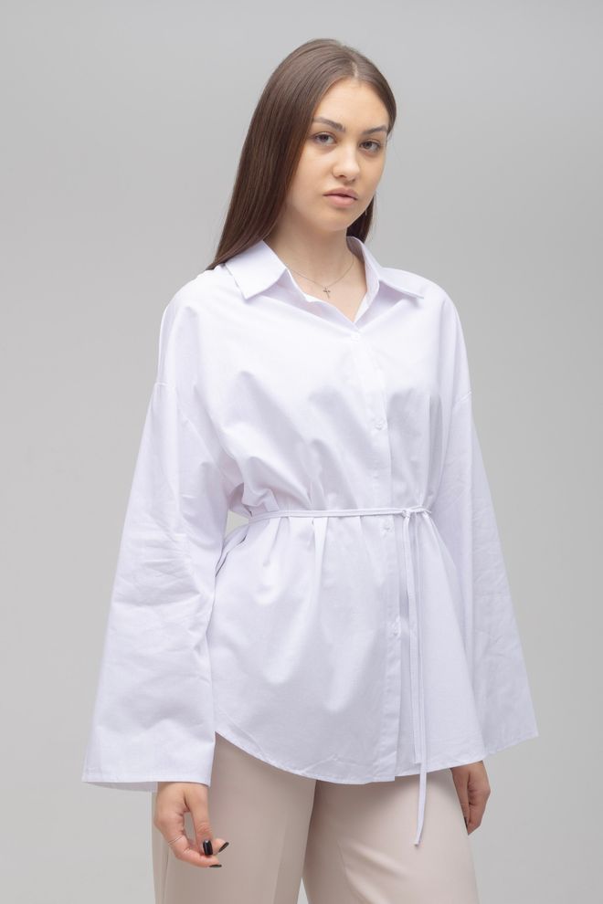 Сорочка оверсайз з затяжкою ONE SIZE (білий)