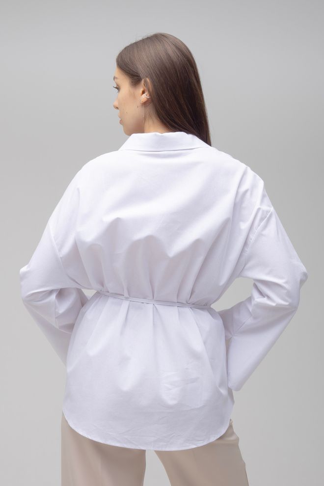 Сорочка оверсайз з затяжкою ONE SIZE (білий)