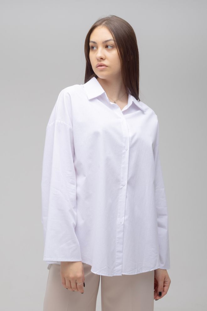 Сорочка оверсайз з затяжкою ONE SIZE (білий)