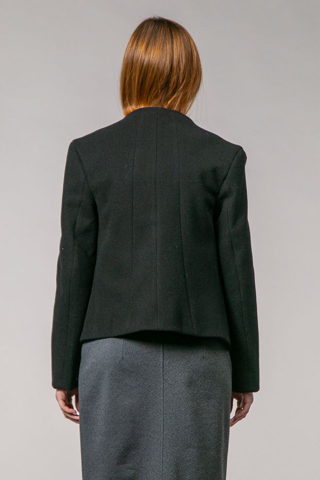 Пиджак приталенный кашемир (черный)