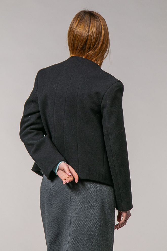 Пиджак приталенный кашемир (черный)