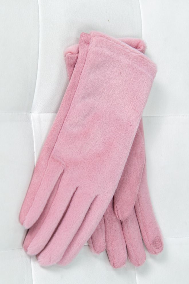 Перчатки з еко-хутром 20 (рожевий)