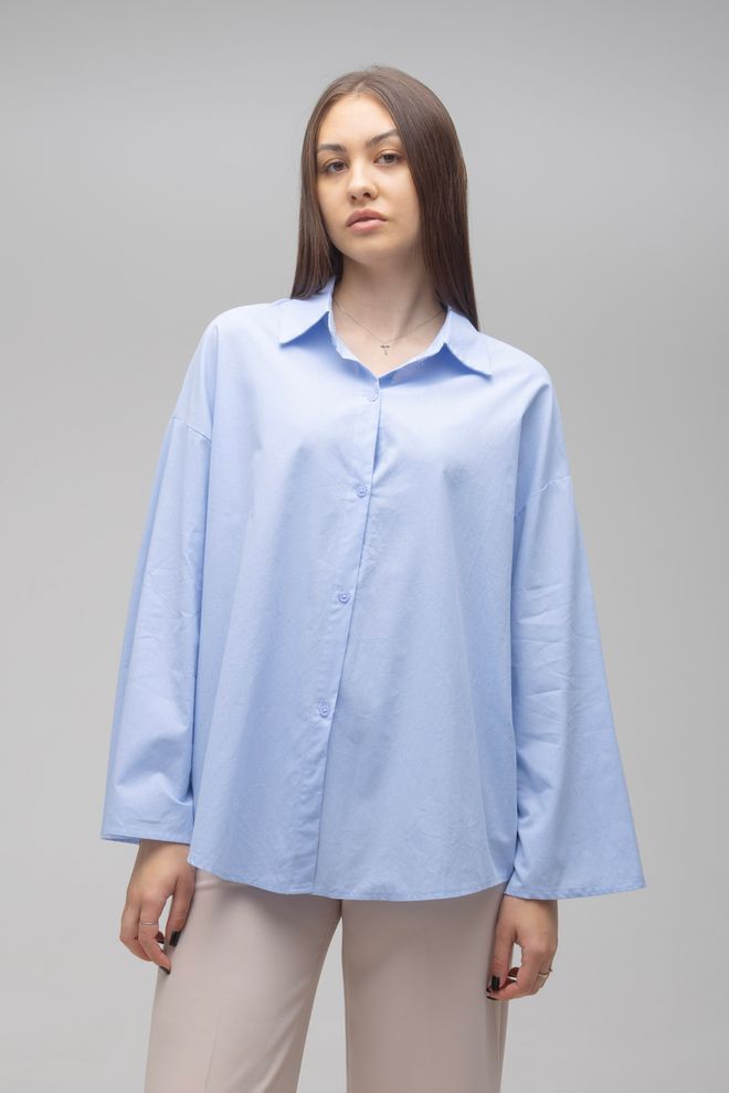 Рубашка оверсайз с завязками ONE SIZE (голубой)