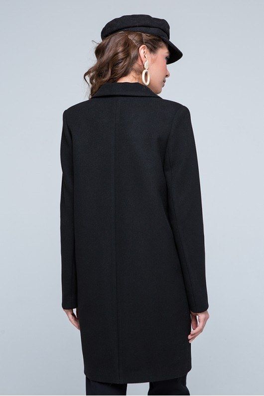 Пальто из шерстяной ткани Бьянка (черный)