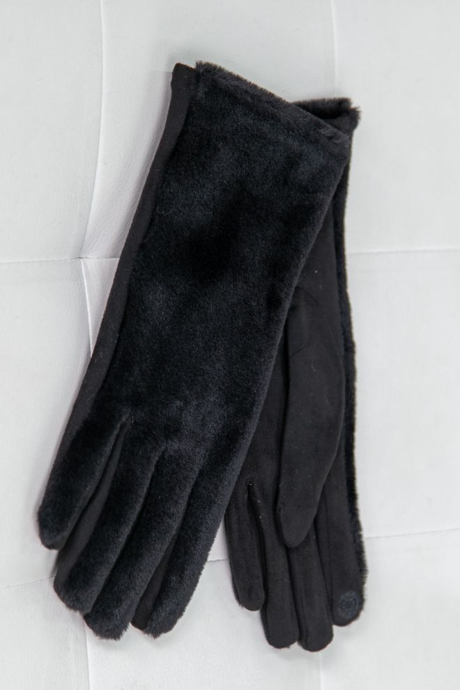 Перчатки з еко-хутром 20 (чорний)