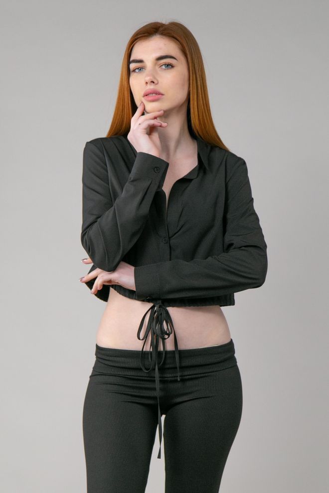 Блуза із зав'язками на талії (чорний)