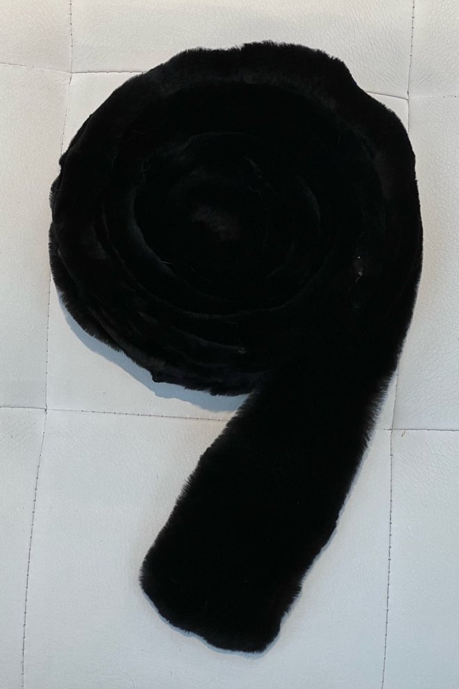 Пояс з хутра стриженої датської норки (чорний)