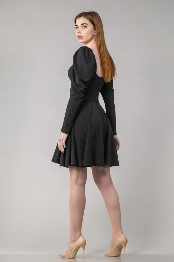 Плаття міні з імітацією корсету (чорний)