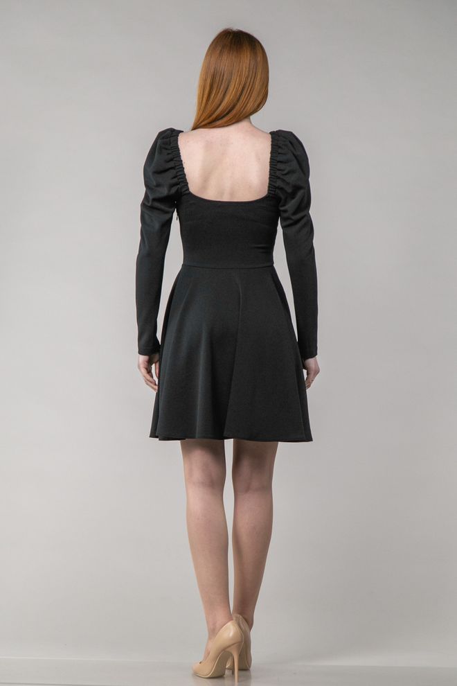 Плаття міні з імітацією корсету (чорний)