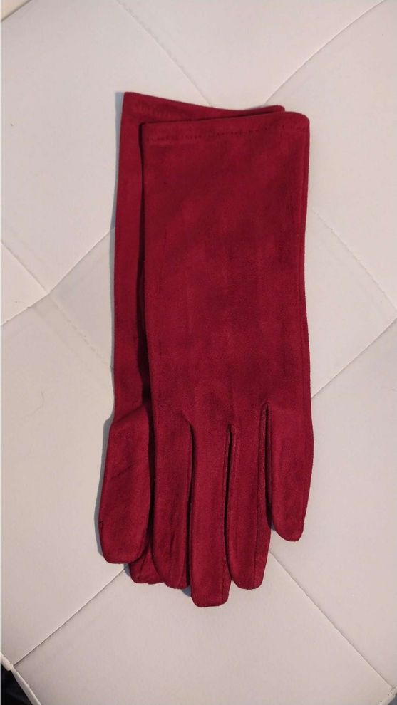 Перчатки женские эко-замша 20 (бордо)
