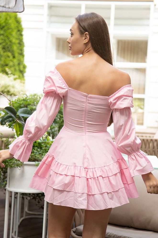 Плаття з корсетним верхом (рожевий)